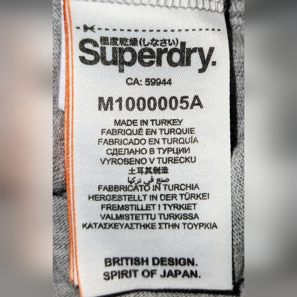 Superdry The Orange Label Tee Co Mens L Gray Crew Neck T Shirt Short Sleeve EUC - Picture 5 of 11